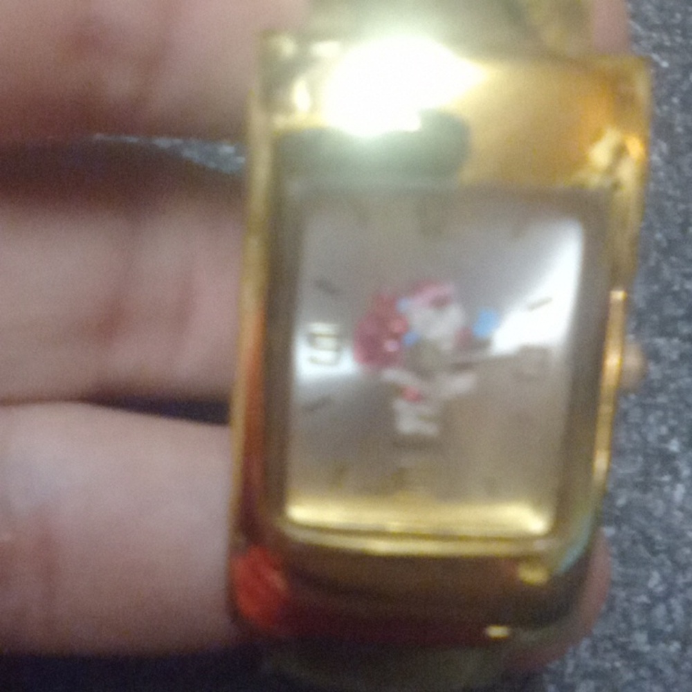 Gold Tone Bangle  Santa Watch